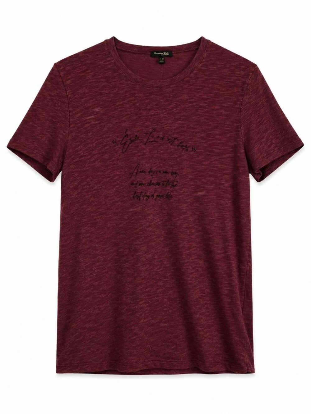 Massimo Dutti Burgundy T-Shirt Minimal Soft Cotton Tee Size M